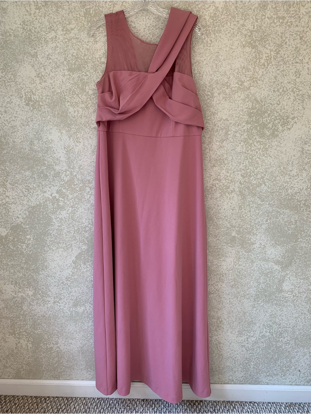 JS Collections Dusty Rose Sleeveless Draped Maxi Dress 16 Bridesmaid Prom Formal